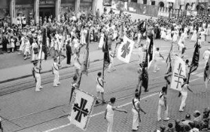 Freiburg: Festzug der Turner; Fahnenträger