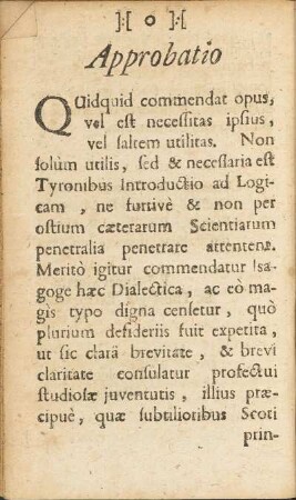 Approbatio.