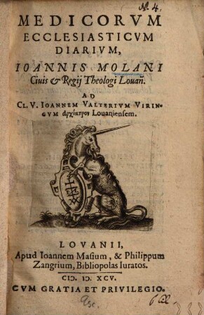Medicorum ecclesiasticum diarium Ioannis Molani