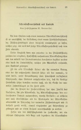 I.2 Altersklassenverhältniß und Umtrieb