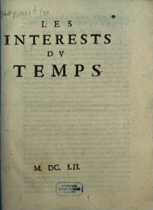 Les Interests du temps