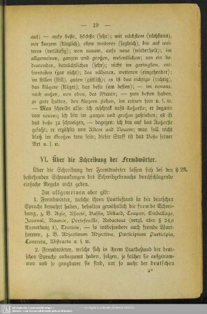 VI. Über die Schreibung der Fremdwörter