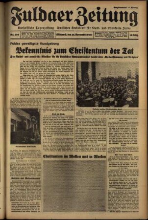 Erste Ausgabe vom Mittwoch, den 24. November 1937.