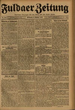 Ausgabe vom Mittwoch, den 11. Oktober 1922.