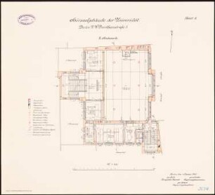 Friedrich-Wilhelms-Universität (Humboldt-Universität) Berlin Hörsaalgebäude: Grundriss 2. Obergeschoss 1:100