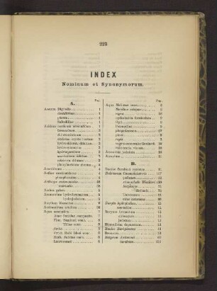 Index Nominum et Synonymorum