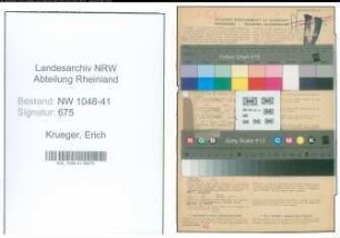 Entnazifizierung Erich Krueger , geb. 08.04.1901 (Polizist)