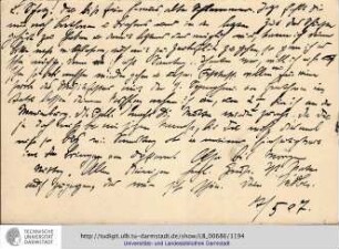 Postkarte vom 07.05.1907