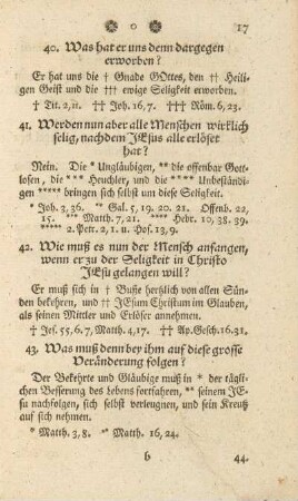 42. Wie muß es nun der Mensch anfangen, wenn er zu der Seligkeit in Christo Jesu gelangen will?
