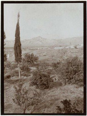 Blick v. Jericho nach W. Aquädukt u. Strasse n. Jerusalem
