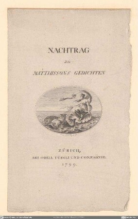 Nachtrag zu Matthissons Gedichten