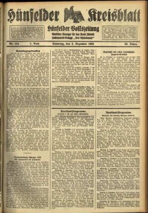 Zweite Ausgabe vom Samstag, den 03. Dezember 1932.