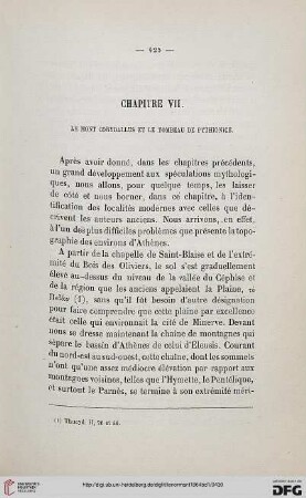Chapitre VII: Le Mont Corydallus et le Tombeau de Pythionice