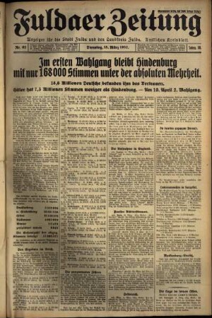 Ausgabe vom Dienstag, den 15. März 1932.