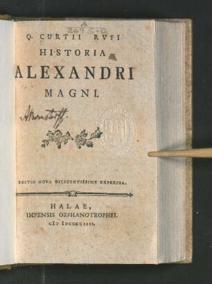 Q. Curtii Rvfi Historia Alexandri Magni
