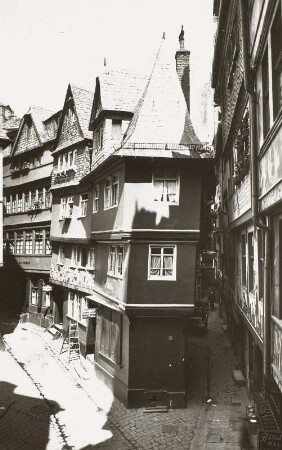Frankfurt am Main, Fünffingerplätzchen : Frankfurt am Main. Fünffingerplätzchen. Blick zum Goldhutgäßchen