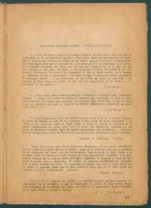 Algunos juicios sobre "Horizontes"