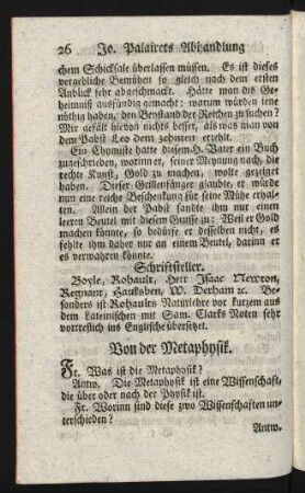Von der Metaphysik
