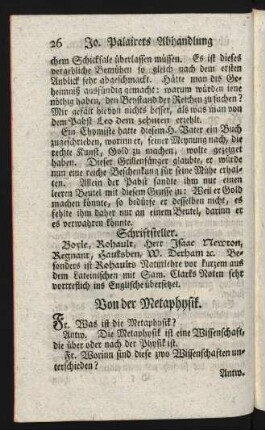 Von der Metaphysik