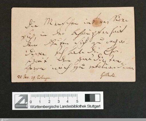 Die Menschen interessiren sich, ... - Cod.poet.et.phil.fol.63,VI,5 : Sinnspruch an einen Unbekannten