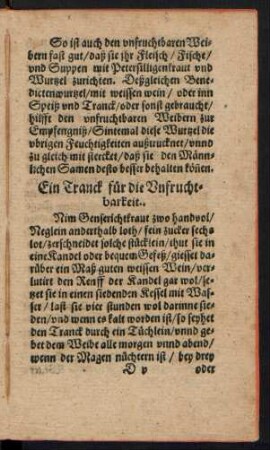 Ein Tranck für die Unfruchtbarkeit.