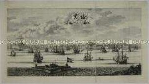 Kalmar (Schweden), Stadtansicht mit Schiffen (Illustration aus einem unbekannten Buch)