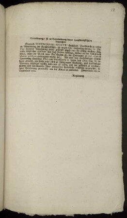 Verordnung, so zu Reprimirung derer Haußdiebstählen ergangen : Zweybrücken den 6. Septembris 1760.
