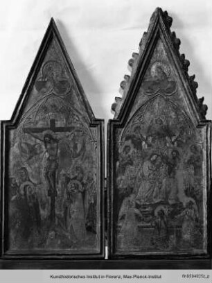 Diptychon mit Kreuzigung, Marienkrönung und Verkündigung
