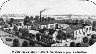 Oschatz-Zschöllau. Mühlenbauanstalt Robert Gerstenberger, 1913, Repro