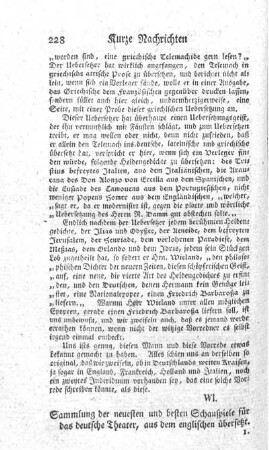 Sammlung der neuesten und besten Schauspiele für das deutsche Theater. Slg.1.