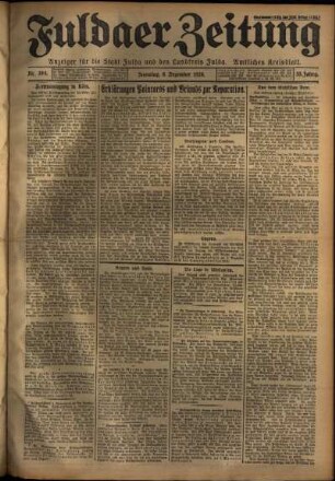 Erste Ausgabe vom Samstag, den 08. Dezember 1928.