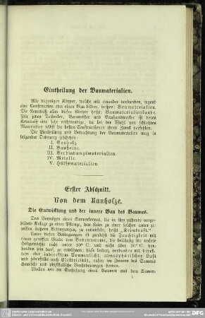 Eintheilung der Baumaterialien