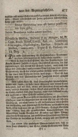 Adversaria medica. P.I.