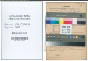 Entnazifizierung Karl Jakowski , geb. 26.03.1900 (Polizeibeamter)