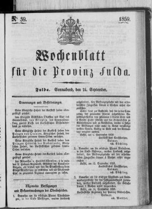 Nr. 39, Ausgabe vom 24. September 1859