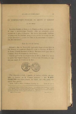 La numismatique féodale de Dreux et Nogent au XIe siècle