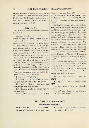 III. Sprachwissenschaft, Wörterbücher, Lehrbücher