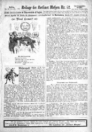 Beilage der Berliner Wespen Nr. 52