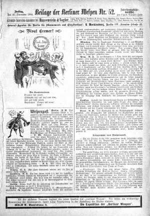 Beilage der Berliner Wespen Nr. 52