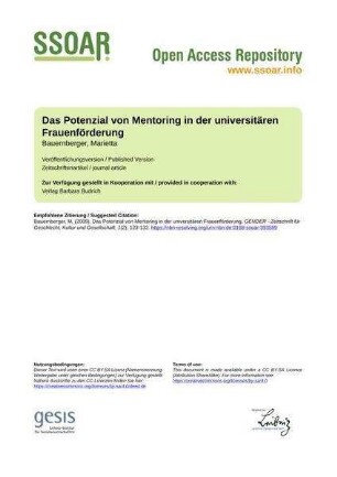 Das Potenzial von Mentoring in der universitären Frauenförderung