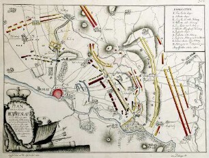 WHK 24 Deutscher Siebenjähriger Krieg 1756-1763: Plan der Schlacht bei Breslau zwischen den Österreichern unter dem Prinzen Carl von Lothringen und den Preussen unter Anführung des Herzogs von Bevern, 22. November 1757