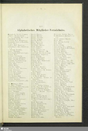 XIV. Alphabetisches Mitglieder-Verzeichniss