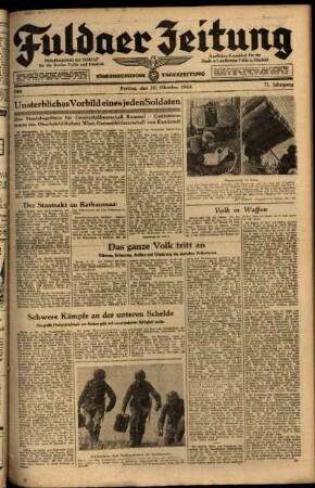 Ausgabe vom Freitag, den 20. Oktober 1944.