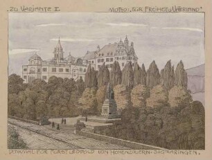 Sigmaringen, Fürst Leopold-Denkmal: Perspektive zu Variante II