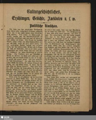 Culturgeschichtliches, Erzählungen, Gedichte, Anekdoten usw.