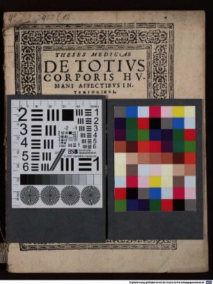 Theses Medicae de Totivs Corporis Hvmani Affectibvs Interioribvs