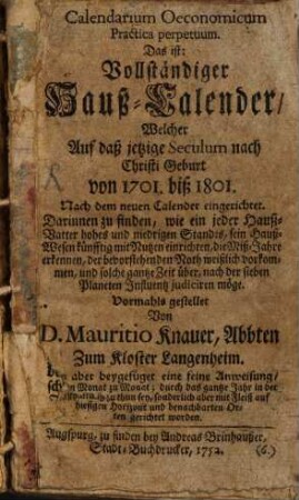 Calendarium oeconomicum politicum perpetuum