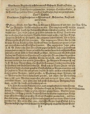 Das V. Capitel. Von denen Begebenheiten in Dänemarck, Schweden, Rußland und Polen