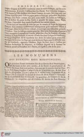 Les Monumens des derniers rois merovingiens