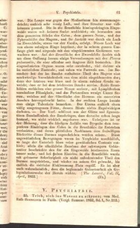 V. Psychiatrie.